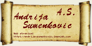 Andrija Šumenković vizit kartica